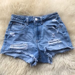 Garage high rise jean ripped shorts